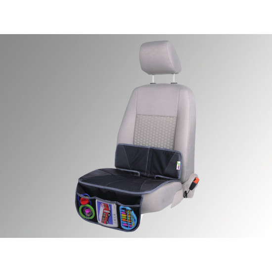 Seat cover with organizer, black