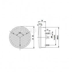 LED flashing light Cat2a 12V, 3W IP67 500 mm cable clear