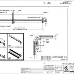 Euro Slide System Standard Kit - For extension length 1000 mm