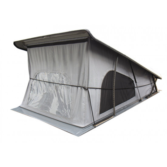 Tent bellows tensioning elastic with quick release