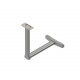 Folding table leg, foldable in the middle, with T-shaped base