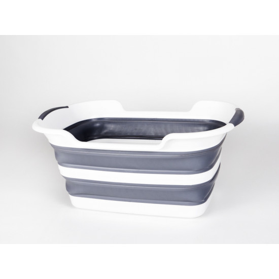Foldable tub/basket with drain - Grey/White