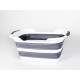 Foldable tub/basket with drain - Grey/White