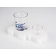 Glass and cup holder set, 17 pieces.
