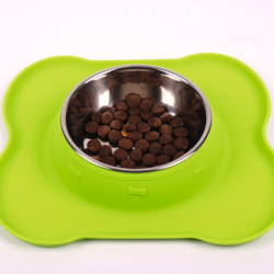 Frida stainless steel dog bowl with silicone base