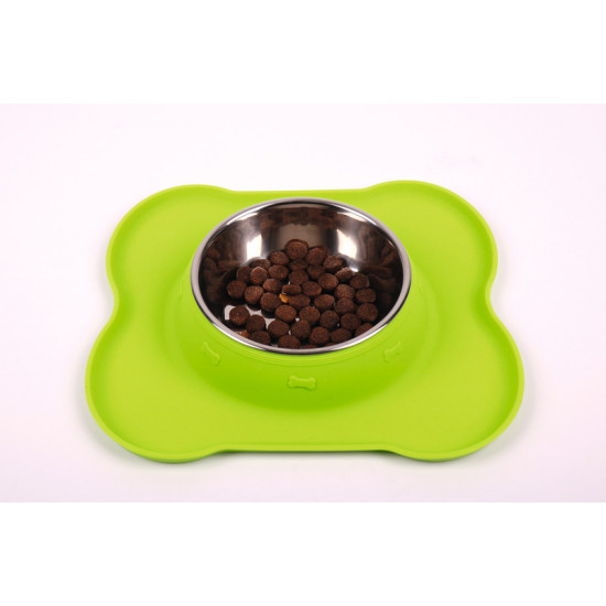 Frida stainless steel dog bowl with silicone base