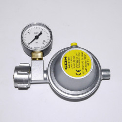 Gas regulator with pressure gauge for gas cylinder - 30 mbar