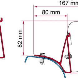 FIAMMA Awning adapter F45s / F43van for Renault Trafic / Opel Vivaro / Nissan Primastar L1 / L2 up to 2015, DeepBlack