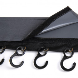 Hook strip with 8 hooks, piping and Velcro fastener, length 58cm