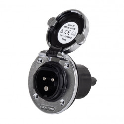 CEE flush-mounted socket - silver-colored plastic housing