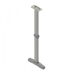Folding table leg, foldable in the middle, with T-shaped base