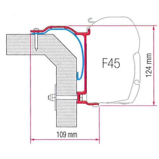Fiamma Adapter Kit Laika X, 3 holders of 15 cm