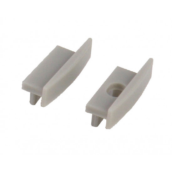 End cap for aluminum LED profile - flat - set of 2