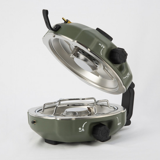 Foldable camping gas stove FLAP 2 COOK Color: Matte Green