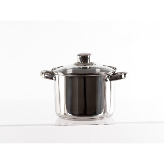 Camp4 stainless steel cookware set with glass lids - 6-piece