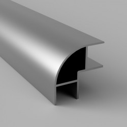 Aluminum corner profile - silver - open on 2 sides