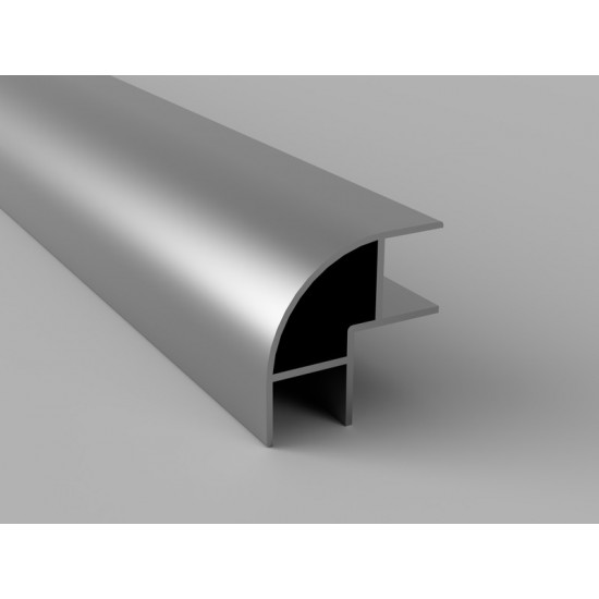 Aluminum corner profile - silver - open on 2 sides
