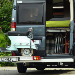 Slide-Port motorcycle carrier with short overhang (6 m), adjustable for Fiat Ducato