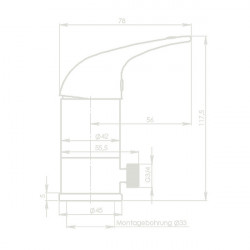 Brass single-lever mixer CHARISMA without tap - 3/8" connection