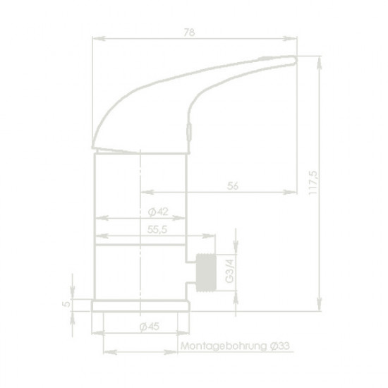 Brass single-lever mixer CHARISMA without tap - 3/8" connection