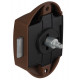 Surface-mounted bolt lock, push-lock - single-sided operation - brown