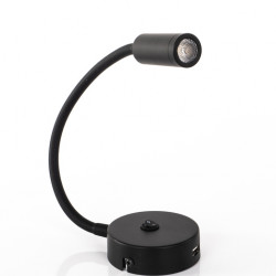 LED gooseneck lamp with USB and on/off switch