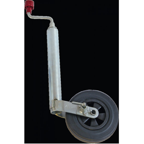 Support wheel with pin stop, solid rubber wheel 200x50mm