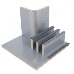 Furniture panel, high-gloss silver - HPL laminate - 1/4 sheet