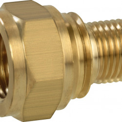 Connector - From 1/4" left-hand male thread to 5/8" female thread UNF