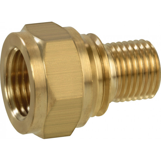 Connector - From 1/4" left-hand male thread to 5/8" female thread UNF