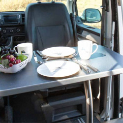 Luxury table system with swivel table frame, anthracite - 770 x 480 mm