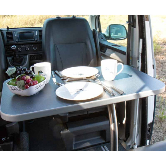 Luxury table system with swivel table frame, anthracite - 770 x 480 mm
