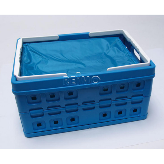 32L folding box with cooler bag, blue/white