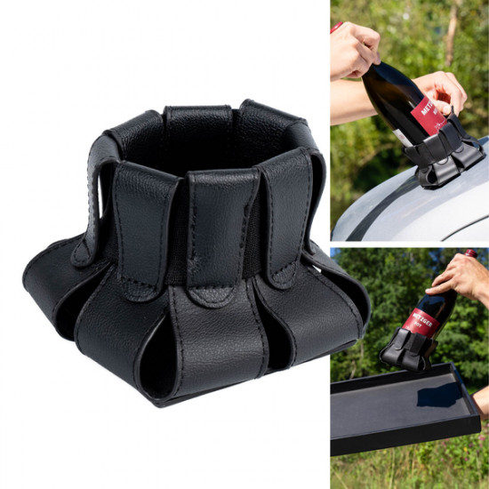 Magnetic bottle holder stretch - For bottles, cans and kitchen utensils.