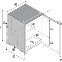 C39i fridge-freezer - 39 l - Grey