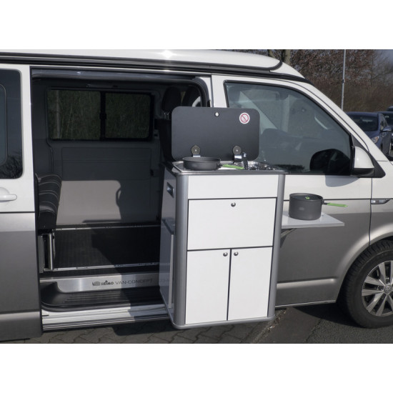 Flexible kitchen with gas system - Removable kitchen unit - Matte black