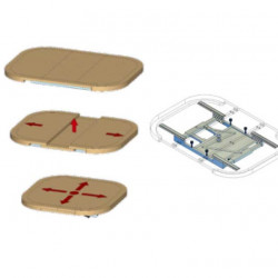 Extendable frame with sliding mechanism, cast gray