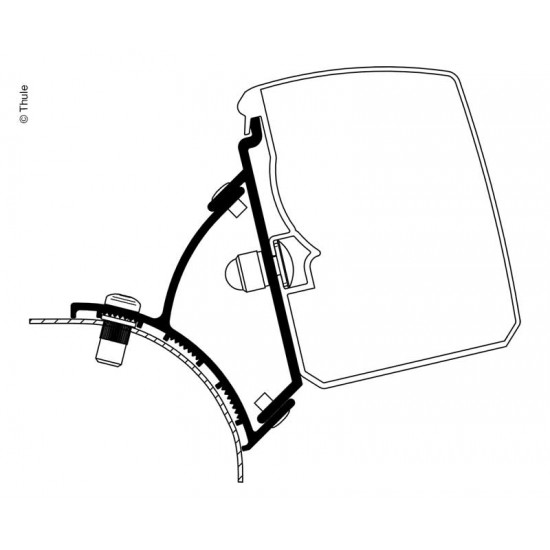 Awning set 6300 4m Mystic Grey, housing white, end caps: white