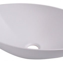 Semi-oval washbasin - White