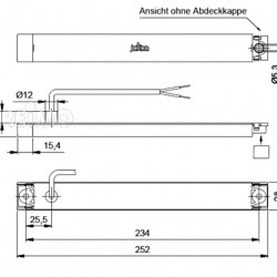 LED rear fog light, red/chrome, 9-32V, 2.2W, IP67, 500mm cable