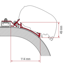 L 400cm FIAMMA Adapter for Rapido awnings F65L and F80S