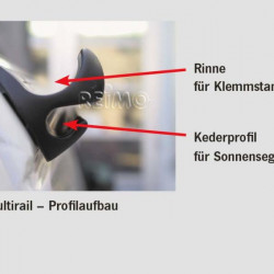 Multirail rain gutter tent mounting rail Mercedes Vito from 2015 onwards, left