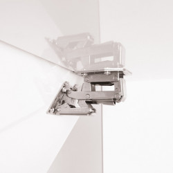 Up-folding hinge with soft closing system, 2 pieces