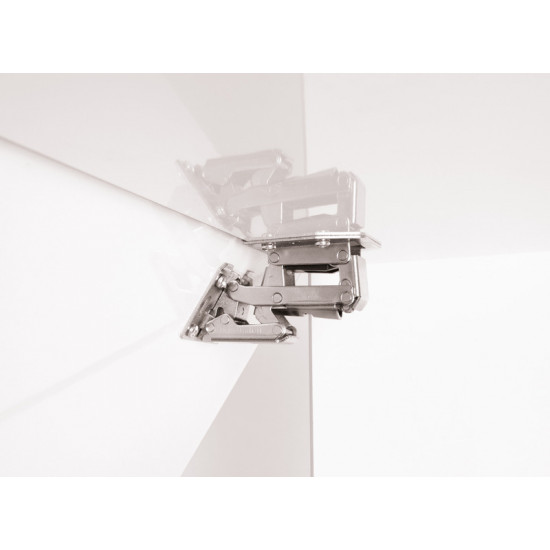 Up-folding hinge with soft closing system, 2 pieces
