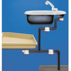 Straight water drain - With stainless steel strainer