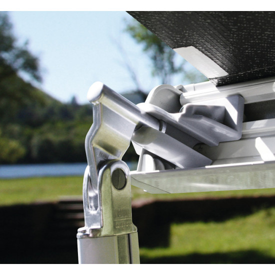 Fiamma F45S 3.75m awning, royal blue, titanium housing