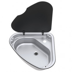 Stainless steel sink, hinged on the right, 8.7 liters