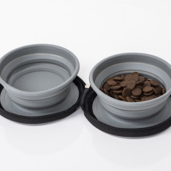 LUCY dog bowl with 2 foldable silicone bowls