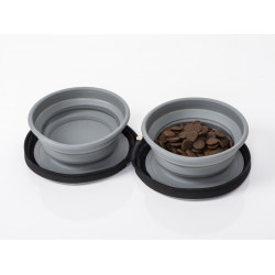 LUCY dog bowl with 2 foldable silicone bowls
