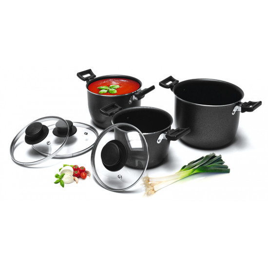 Camp4 3-piece aluminum camping cookware set - 6-piece